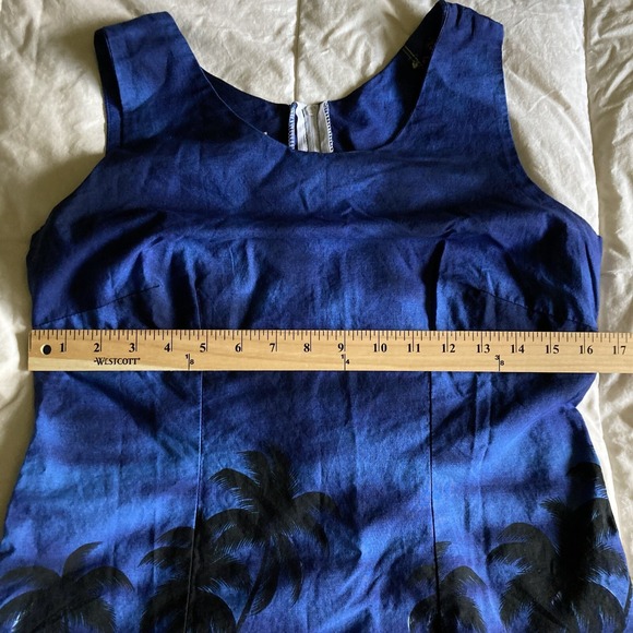 Pacific Legend VTG Hawaii Mini Dress Womens M Chopper Motorcycle Blue Cotton USA - Picture 10 of 14